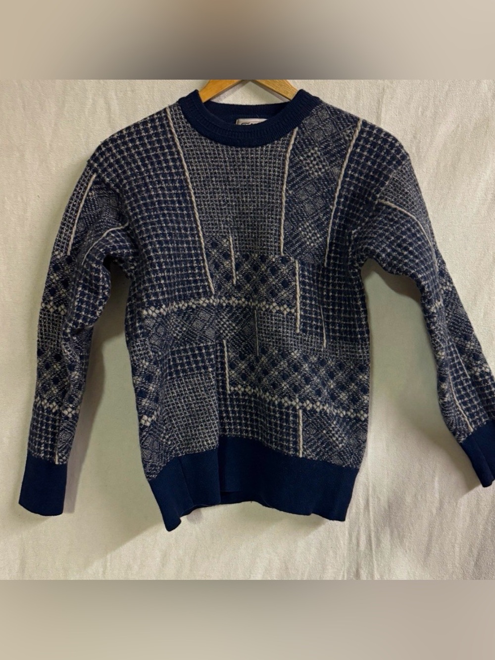 Vintage Titleist by Corbin Youth L Golf Sweater Wool Cotton Geometric 90s